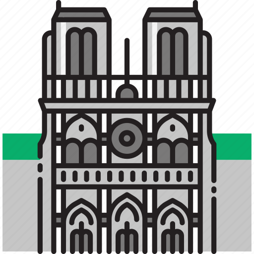 Cathedral, church, france, landmark, notre dame, notre dame cathedral, paris icon - Download on Iconfinder