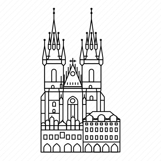Building, church, prague, tyn icon - Download on Iconfinder