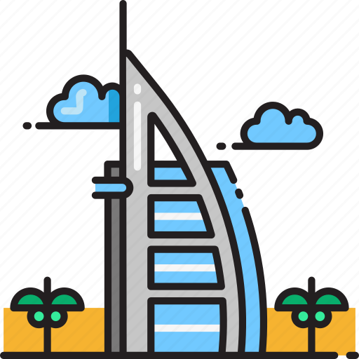 Architecture, burj al arab, dubai, hotel, jumeirah, united arab emirates icon - Download on Iconfinder