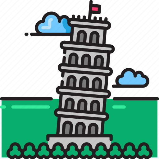 Leaning, pisa, tower, bell, italy icon - Download on Iconfinder