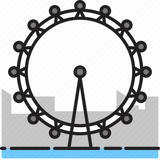 Eye of london, ferris wheel, london eye icon - Download on Iconfinder