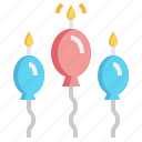 balloon, candle, light, fire, birthday, party
