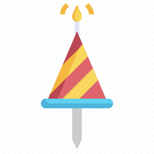 Hat, candle, light, fire, birthday, party icon - Download on Iconfinder