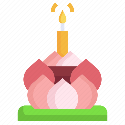 Lotus, candle, light, fire, birthday, party icon - Download on Iconfinder