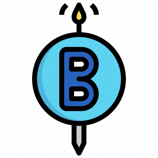 B, candle, light, fire, birthday, party icon - Download on Iconfinder