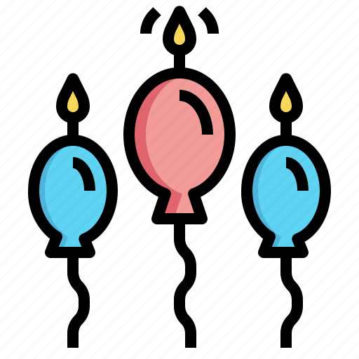 Balloon, candle, light, fire, birthday, party icon - Download on Iconfinder