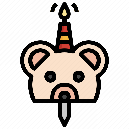Bear, candle, light, fire, birthday, party icon - Download on Iconfinder