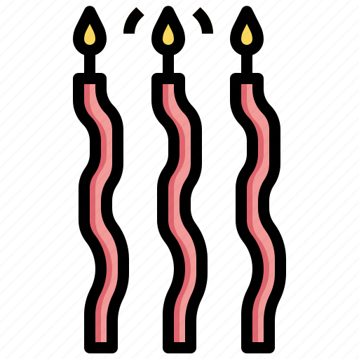 Long, candle, light, fire, birthday, party icon - Download on Iconfinder