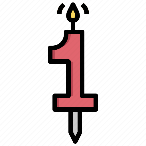 One, candle, light, fire, birthday, party icon - Download on Iconfinder