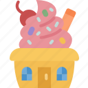 house, cupcake, sweet, hut, fairytale