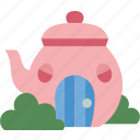 house, teapot, kettle, fantasy, fairy