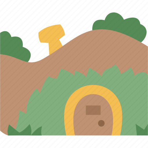 House, under, hill, dwarf, garden icon - Download on Iconfinder