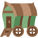 house, wagon, carriage, wheel, medieval