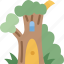 house, wooden, tree, forest, elf 