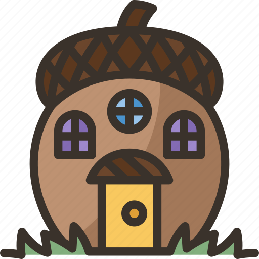 House, acorn, fairy, magical, fantasy icon - Download on Iconfinder