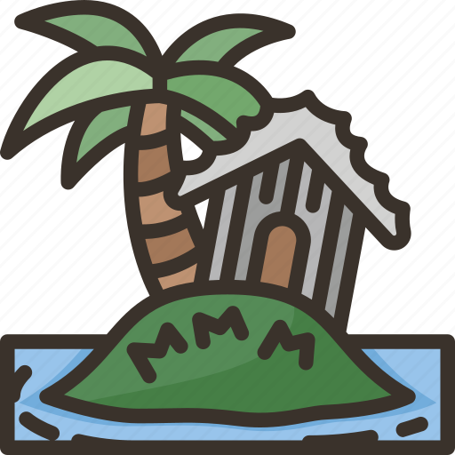 House, island, sea, bungalow, vacation icon - Download on Iconfinder