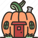 house, pumpkin, garden, gnome, home