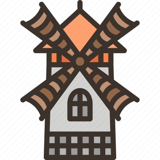 House, windmill, rural, building, barn icon - Download on Iconfinder