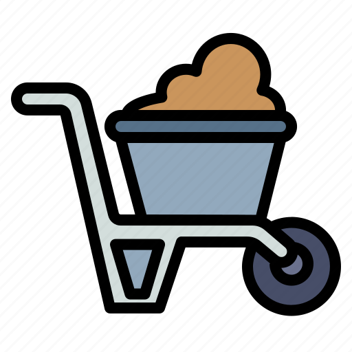 Wheelbarrow, trolley, construction, farm, garden, work, tool icon - Download on Iconfinder