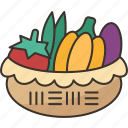 vegetable, basket, food, harvest, organic