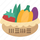 vegetable, basket, food, harvest, organic