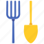 shovel, fork, agriculture, farming, gardening, tool, equipment, farmer, garden 