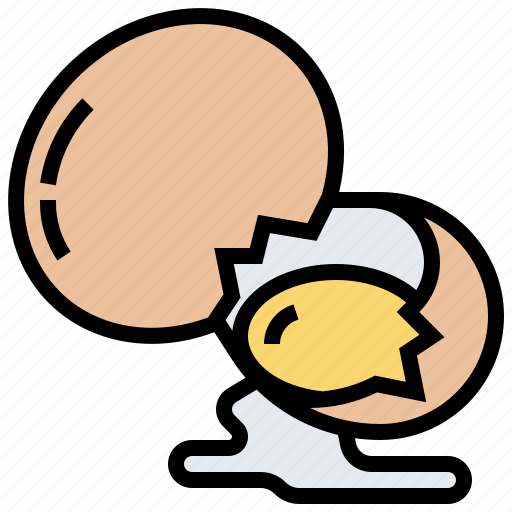 Broken, egg, ingredient, shell, yoke icon - Download on Iconfinder