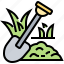 digging, farming, gardening, shovel, tool 