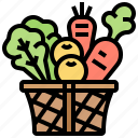 basket, food, harvest, healthy, vegetable