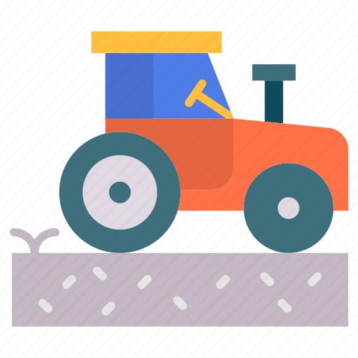 Tractor, plowing, field, ploughing, agriculture icon - Download on Iconfinder