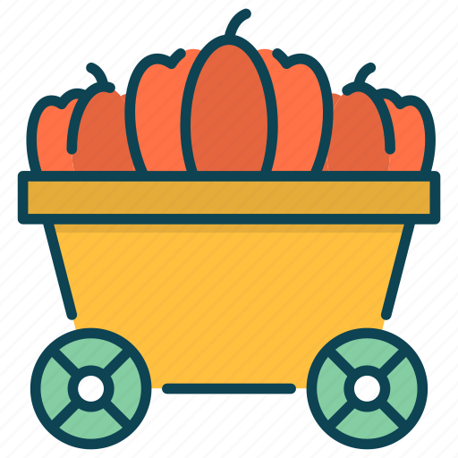 Thanksgiving, cart, pumpkins, wagon icon - Download on Iconfinder