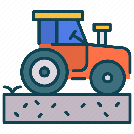 Tractor, plowing, field, ploughing, agriculture icon - Download on Iconfinder