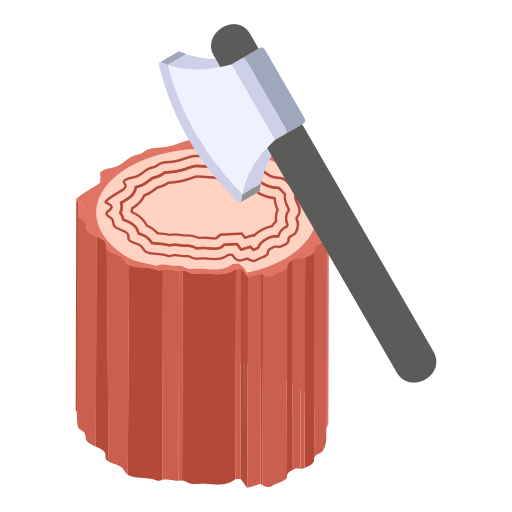 Cutting tree, deforestation, lumberjack, wood cutting, split tree, tree stump icon - Download on Iconfinder