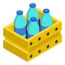 milk crate, drinks, bottles crate, beverages, milk bottles