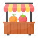 fruits stall, fruits seller, fruits cart, handcart, fruits kiosk