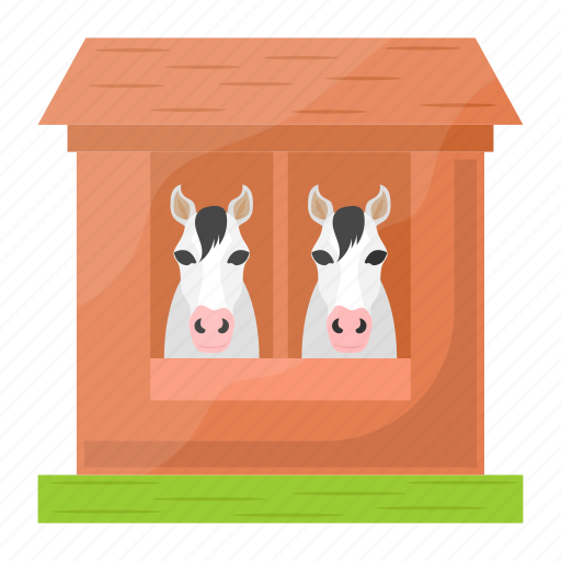 Farm horses, horse stable, livestock, horses, paddock, houses icon - Download on Iconfinder