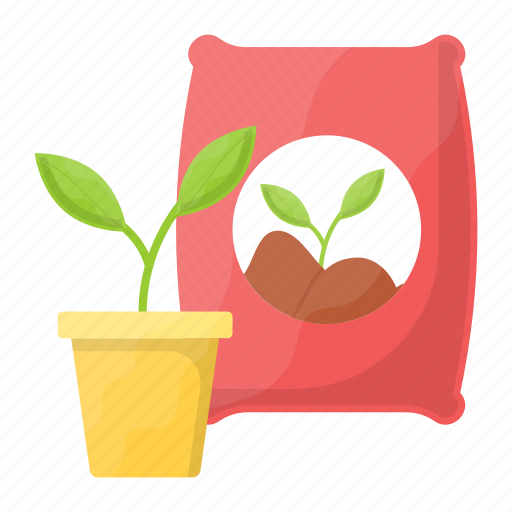 Dirt bag, fertilizer, seed bag, sack, burlap, plant pot, flower pot icon - Download on Iconfinder