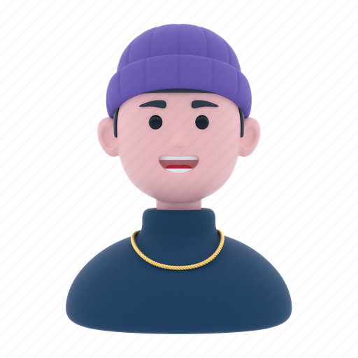 Avatar, male, person, user, profile, face 3D illustration - Download on Iconfinder