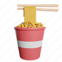 noodles, front, chopsticks, pasta, bowl, food