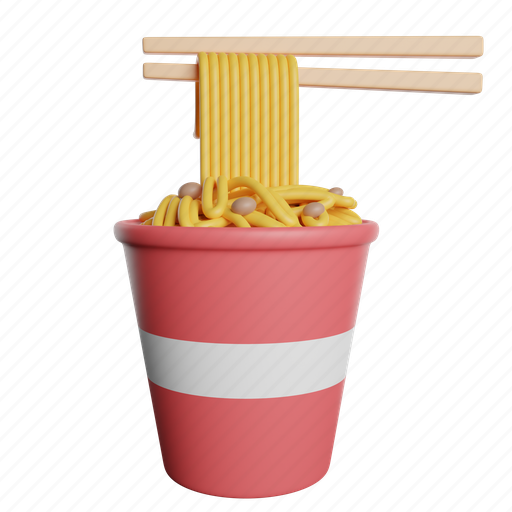 Noodles, front, chopsticks, pasta, bowl, food 3D illustration - Download on Iconfinder