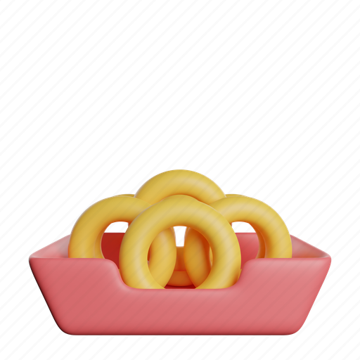 Onion, rings, front, snacks, food 3D illustration - Download on Iconfinder