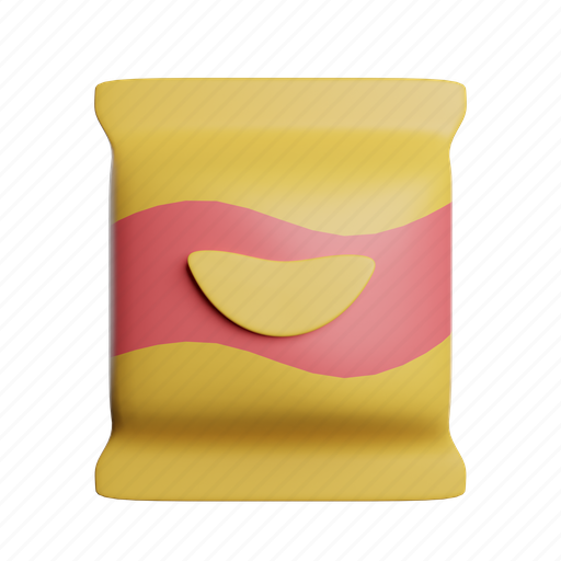 Potato, chips, front, fries, snack, food 3D illustration - Download on Iconfinder