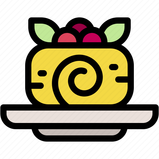 Roll, cake, dessert, bakery, sweet, food, and icon - Download on Iconfinder