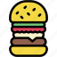 burger, junk, food, meat, cheese, and, restaurant 