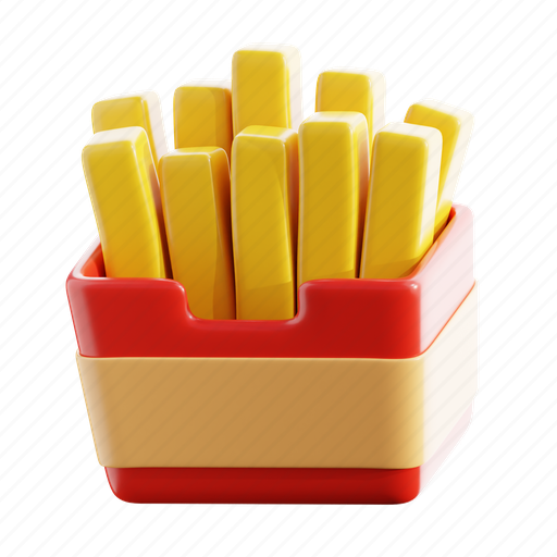 French, fries, junk, food, meal 3D illustration - Download on Iconfinder
