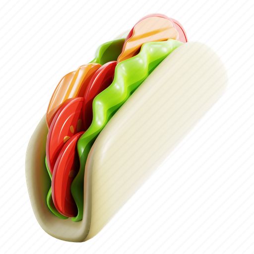 Taco, junk, food, meal, fat 3D illustration - Download on Iconfinder