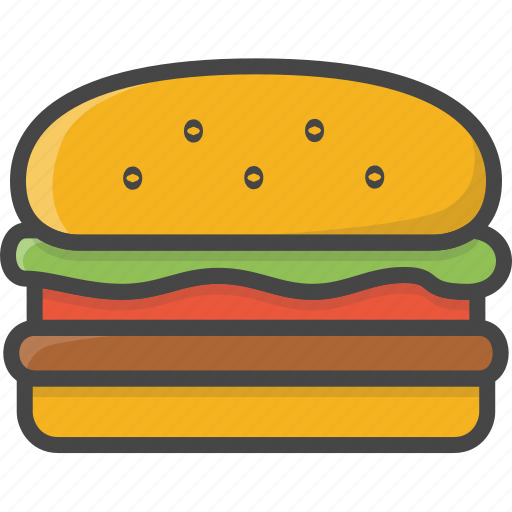 Fast, filled, food, hamburger, outline icon - Download on Iconfinder