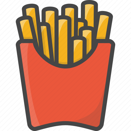 Fast, filled, food, french, fries, outline icon - Download on Iconfinder