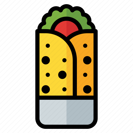 Burrito, mexican, food, wrap, tortilla, meal, beans icon - Download on Iconfinder