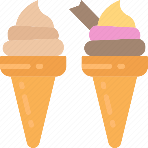 Cones, cream, dessert, fast food, ice, sweet, treats icon - Download on Iconfinder